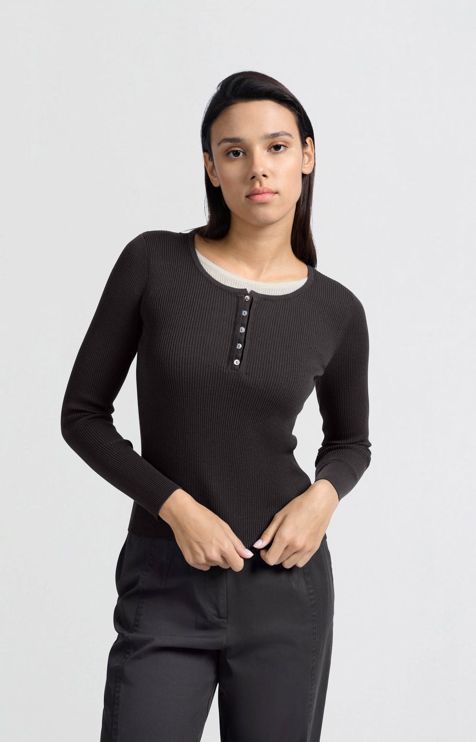 YAYA Top Faux twolayer / 01-000456-503 PHANTOM DESSIN