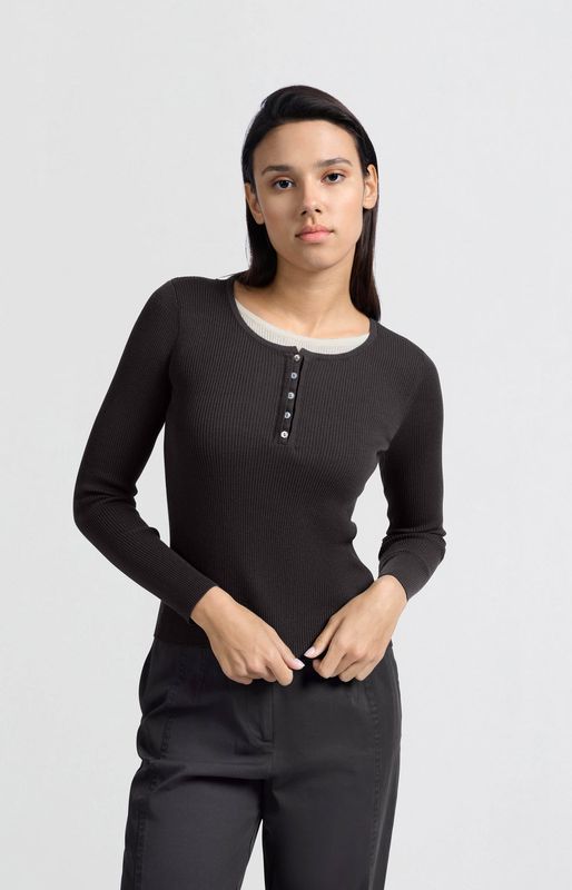 YAYA Top Faux twolayer / 01-000456-503 PHANTOM DESSIN