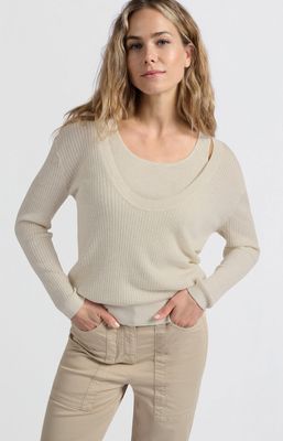 YAYA Sweater with top / 01-000455-503 NATURE MELANGE