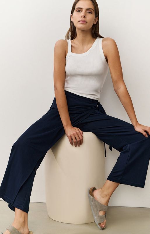 YAYA Pants with Overlay / 01-309199-506 TOTAL ECLIPSE BLUE