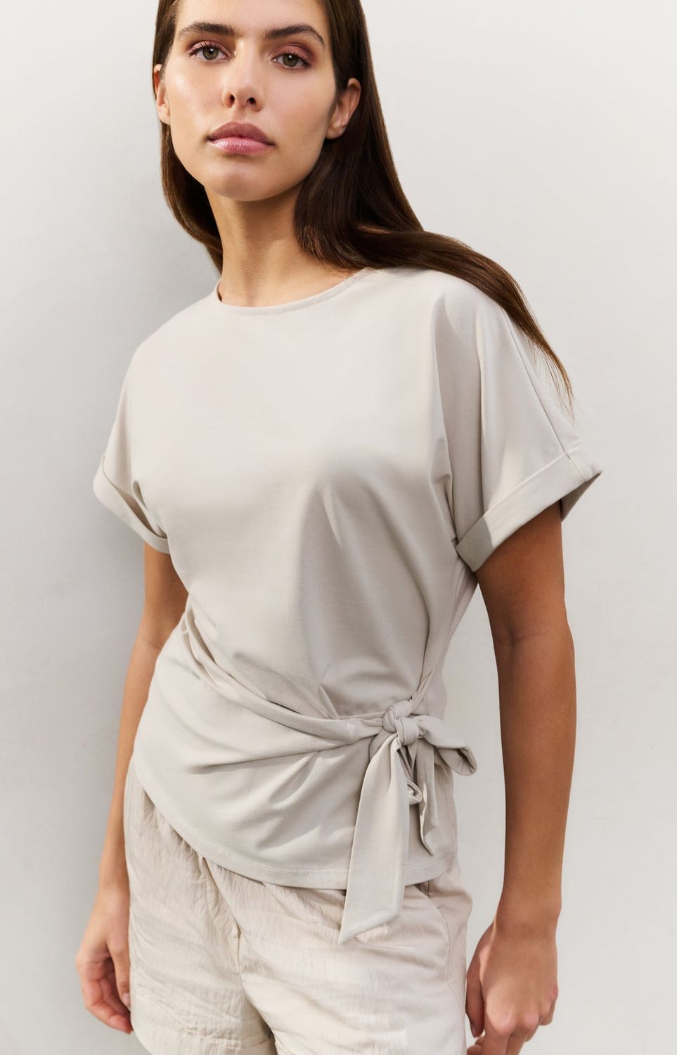YAYA Top Knot detail/ 01-709093-506 SILVER LINING BEIGE