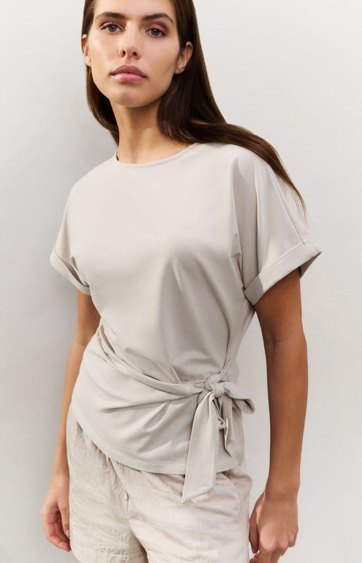 YAYA Top Knot detail/ 01-709093-506 SILVER LINING BEIGE