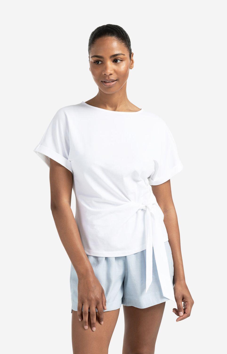 YAYA Top Knot detail/ 01-709093-506 PURE WHITE