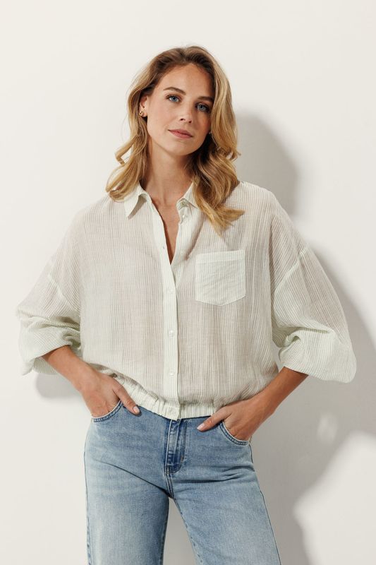 Tramontana Blouse Oversized Stripe/ C42-15-301 Off White