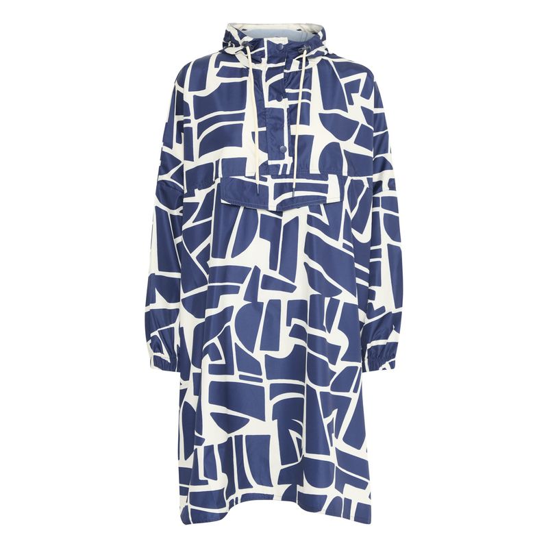 B.Young Poncho Rain /20816085 Med Blue Geo