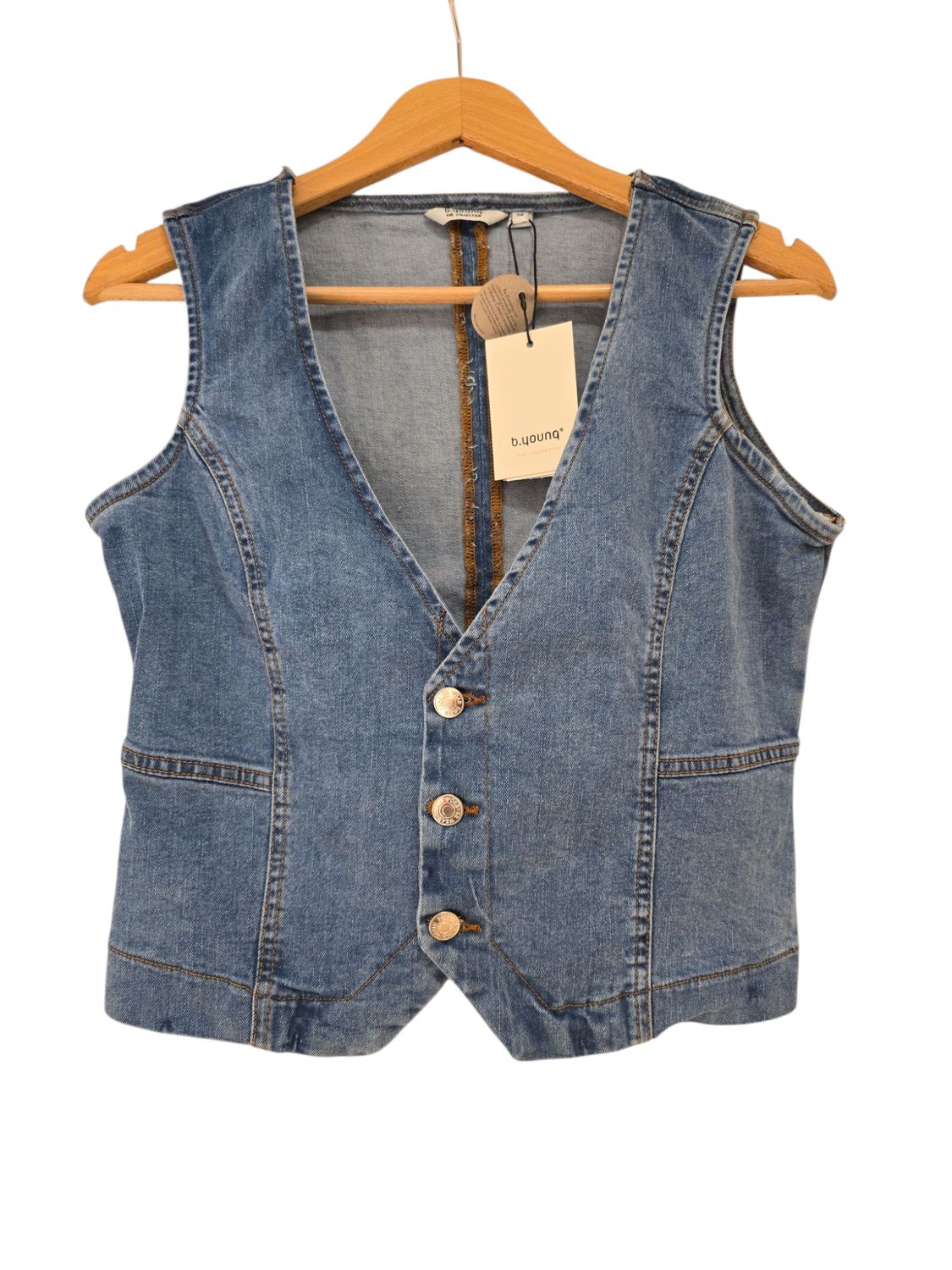 B.Young Gilet Denim /20814773 Ligth Blue Denim