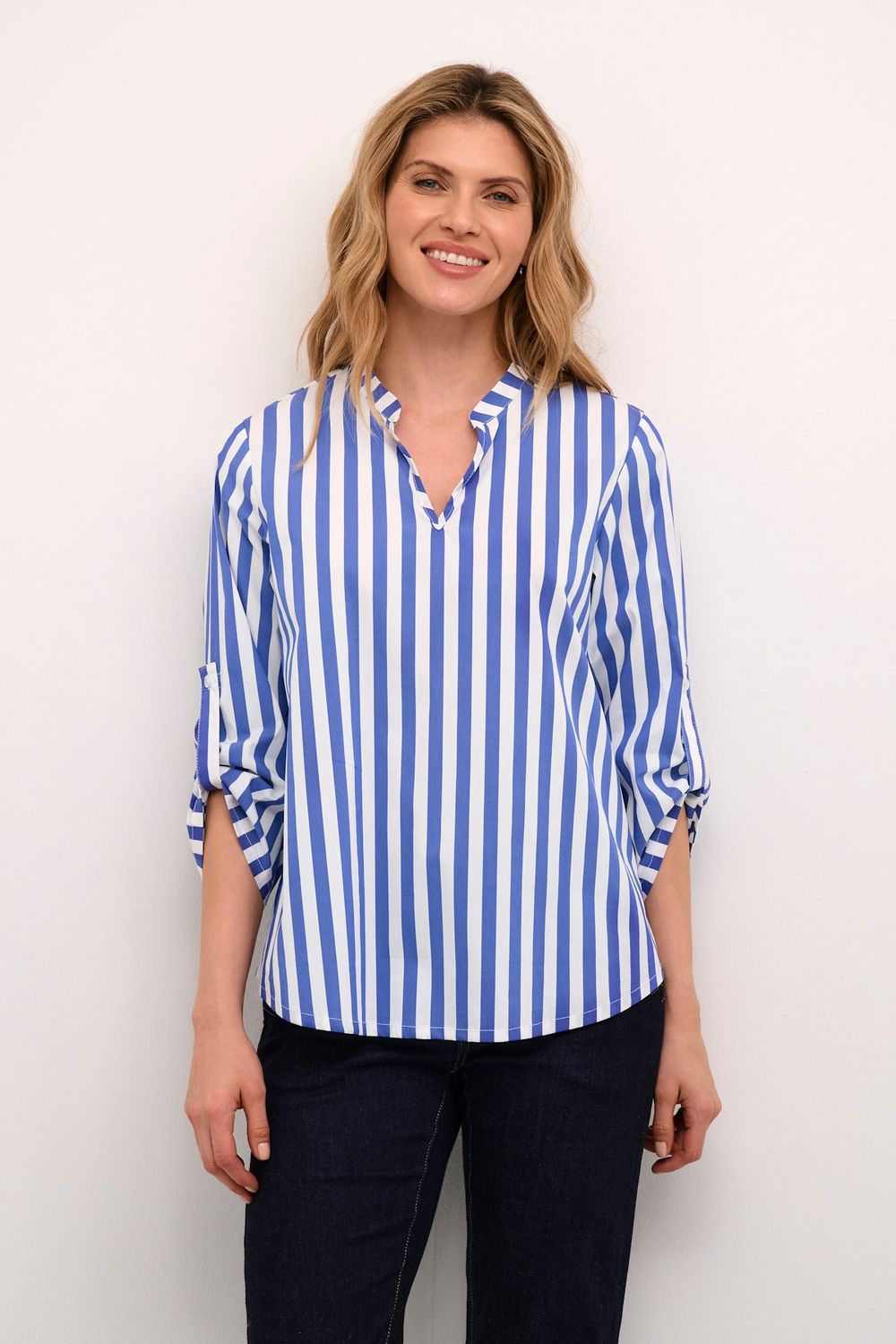 Culture DK Blouse / 50110949 Blue/White Stripe