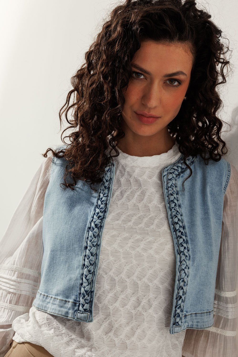 Tramontana Gilet Cotton / F01-15-802 Light Blue Denim