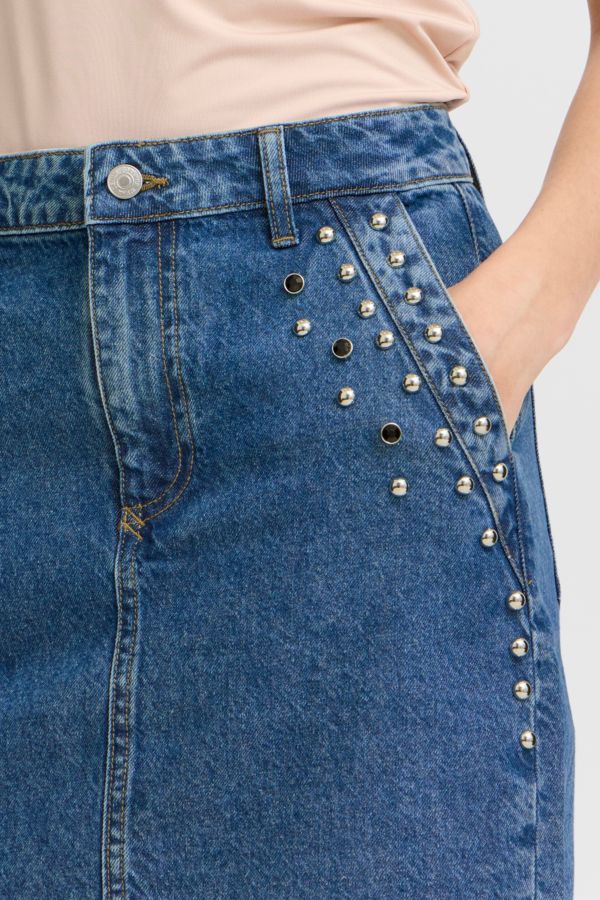 B.Young Skirt Short Stones /20815188 Mid Blue Denim