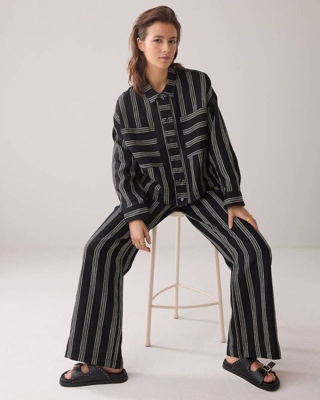 Summum Woman Pants Wide Leg Linen / 4s2750-12216 Black