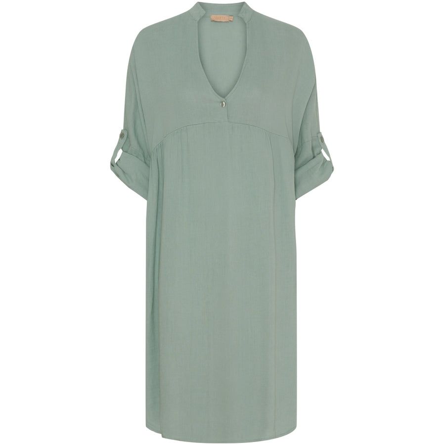 Marta Du Chateau Dress Linenmix / 6080 Greyischgreen
