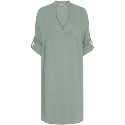 Marta Du Chateau Dress Linenmix / 6080 Greyischgreen