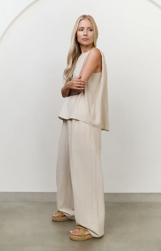 YAYA Pants Wide Leg Woven / 01-301204-507 WASHED BROWN