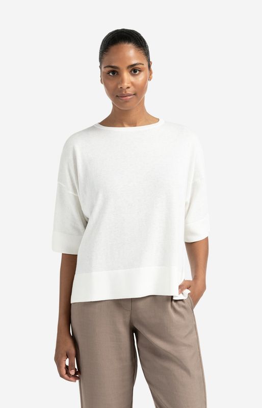 YAYA Sweater Boatneck/ 01-109090-507 WOOL WHITE MELANGE