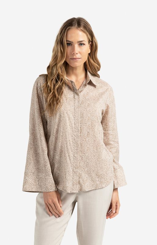 YAYA Blouse Leopard/ 01-201166-507 GREYISH BROWN DESSIN