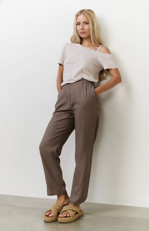 YAYA Pants Woven / 01-301205-507 GREYISH BROWN