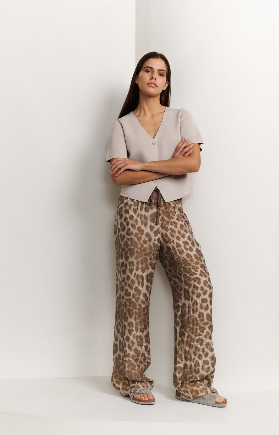 YAYA Top Woven Button / 01-010115-507 MILK BROWN