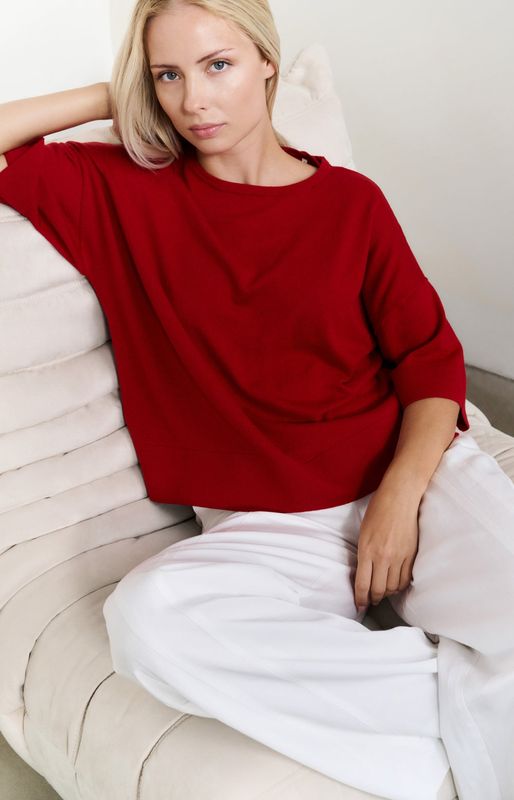 YAYA Shirt Woven / 01-000454-507 SCARLET SAGE RED