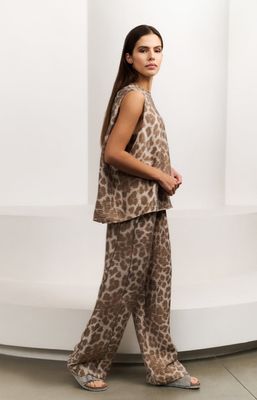 YAYA Top Sleeveless Leopard/ 01-701311-507 MILK BROWN DESSIN