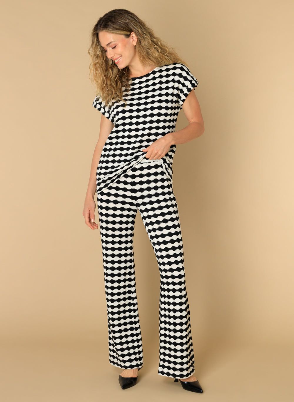 Ivy Beau Pants Emilia Cottonmix / 4200536 Black/Multi-Colour