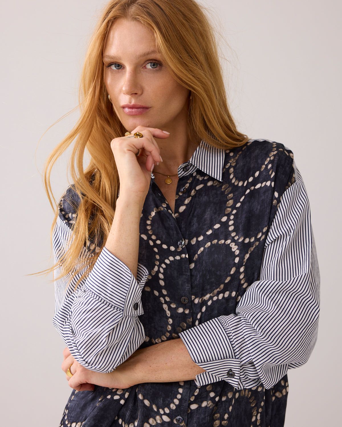 Summum Woman Blouse Print allover / 2s3329-12263 Midnight blue