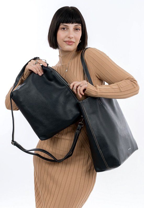 Emily &amp; Noah Bag Shopper Eva Reversible 65170 Dark Blue Beige