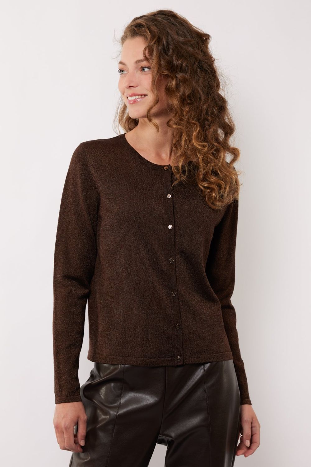 G-Maxx Cardigan Eilleen Knit / 25NJG06 Dark Chocolate