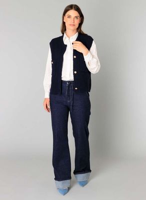 Yest Gilet Knitted Brenda Cotton / 0005738 Dark Navy