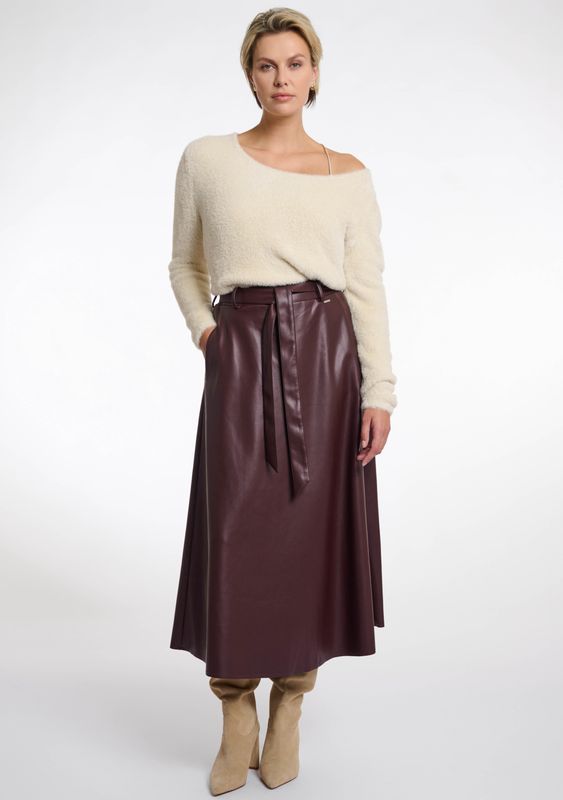 Rino &amp; Pelle Skirt Vegan Leather / Chelsea.7502511 Chocolate bean