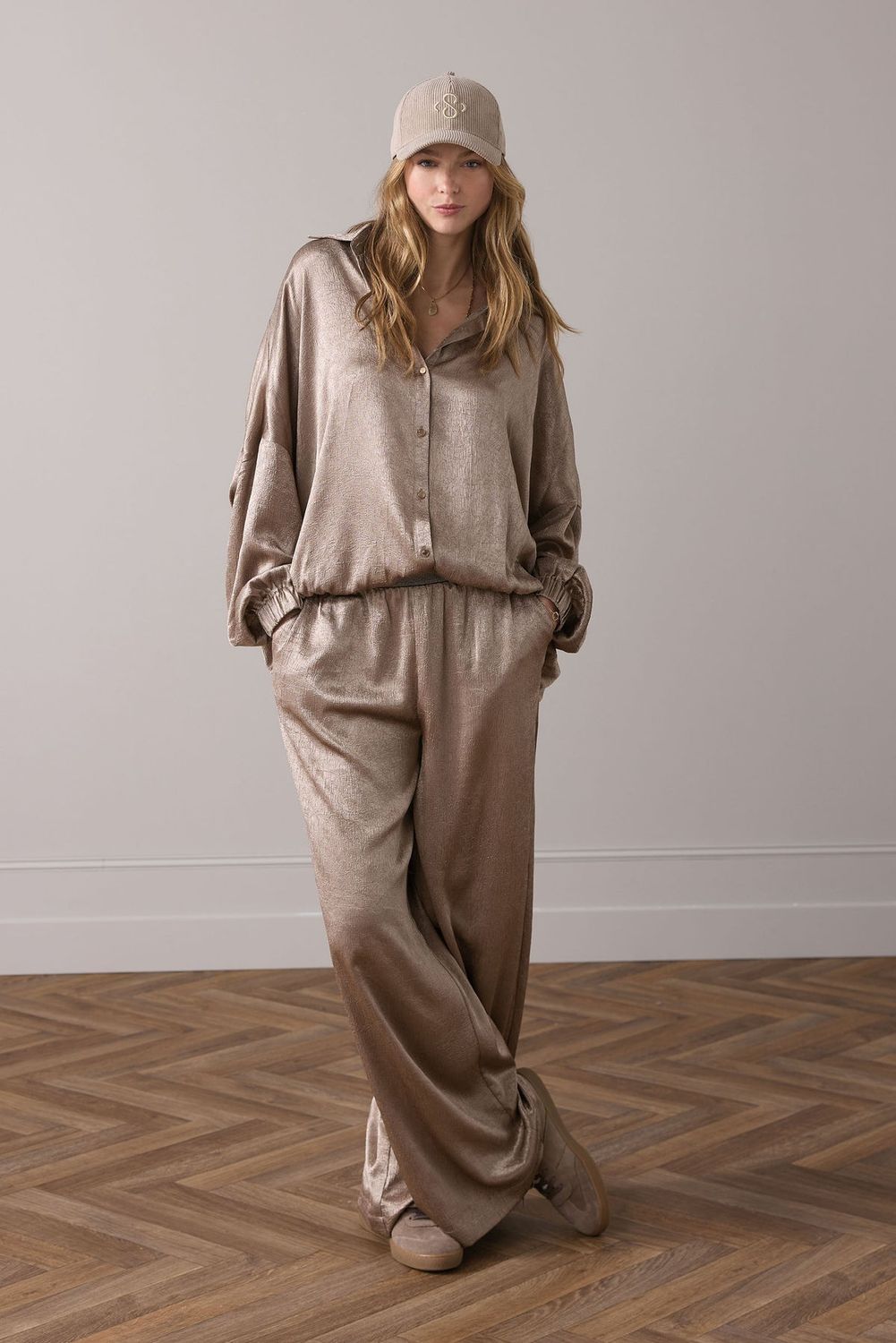 Summum Woman Blouse Crinkle Satin / 2s3145-12294 Funghi