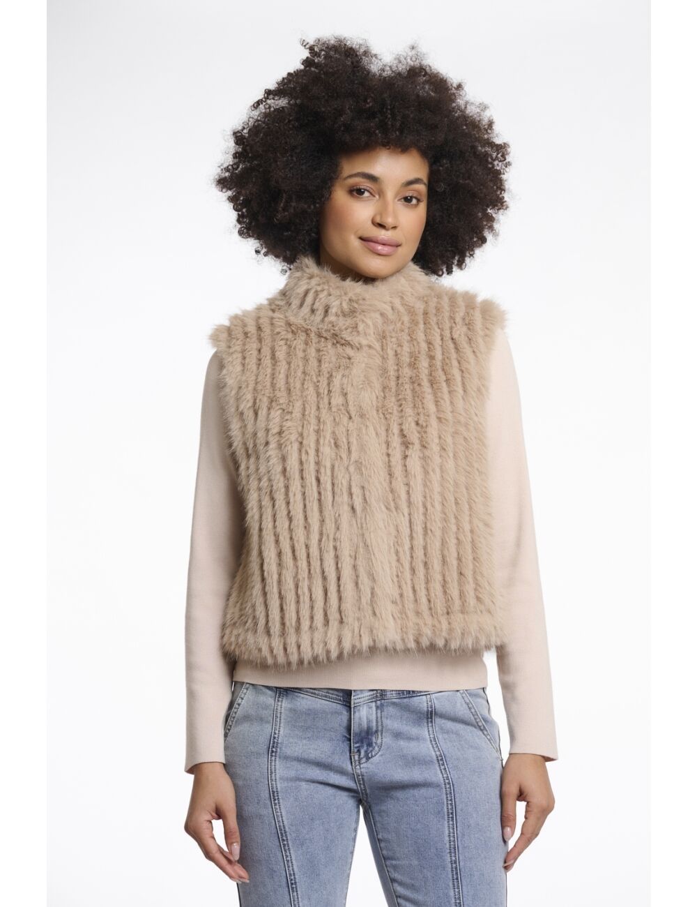 Rino &amp; Pelle Gilet Faux Furry/ Dava.7002511 Toffee