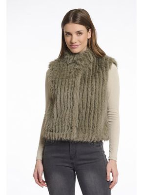 Rino &amp; Pelle Gilet Faux Furry / Dava.7002511 Green Ash