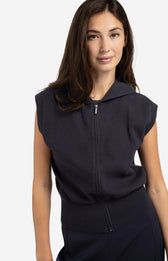 YAYA Hoodie Sleeveless Zipper/ 01-010116-508 INKWELL BLUE