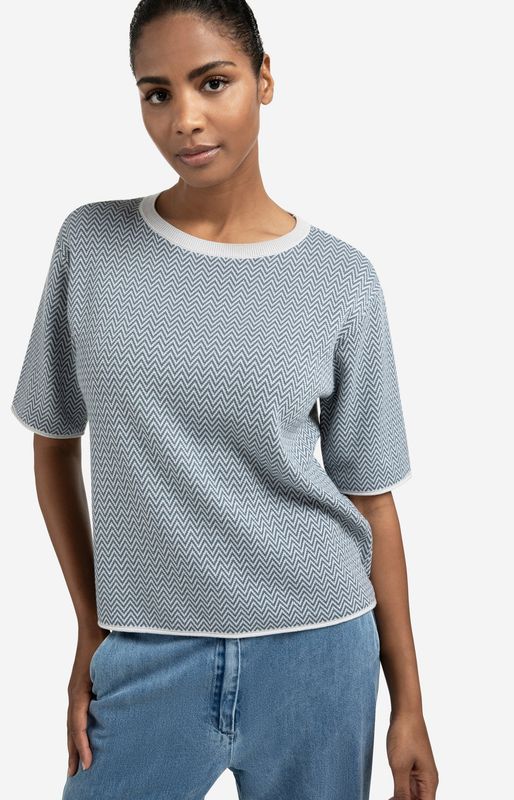 YAYA Shirt Zigzag / 01-000488-508 LIGHT GREY MELANGE