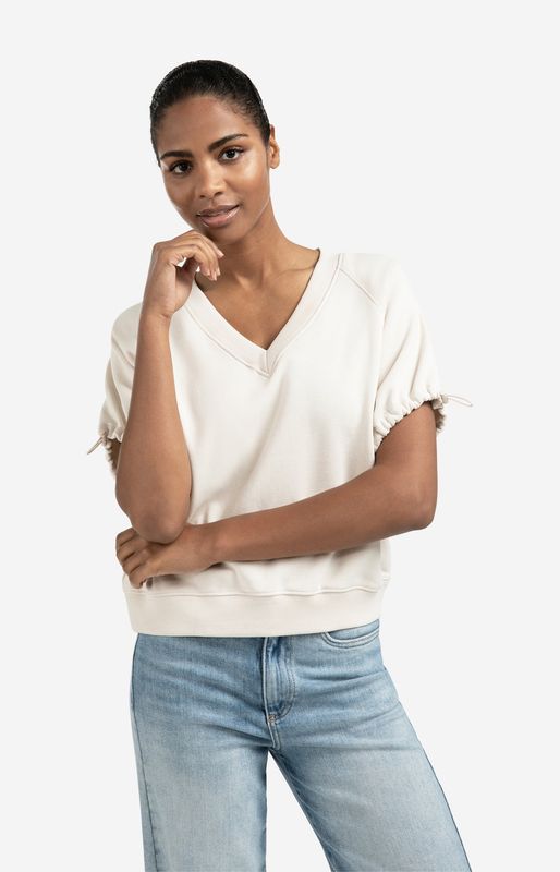 YAYA Sweater ShortSleeve/ 01-109091-508 CHALK WHITE