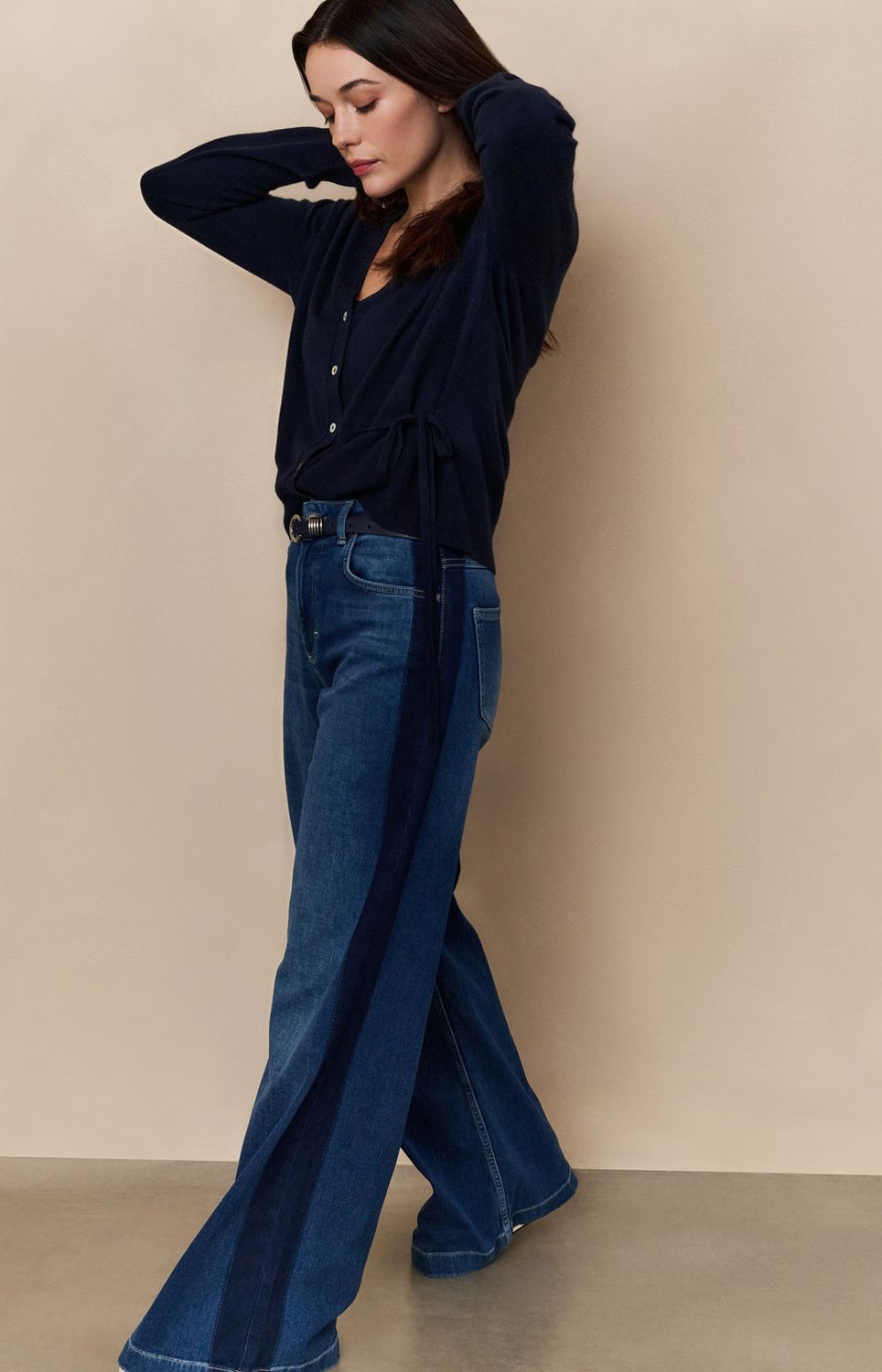 YAYA Jeans Wide Leg Dark Detail /  01-311106-508 DARK BLUE DENIM