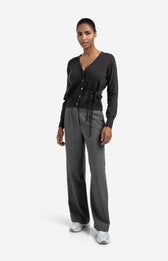 YAYA Pants 2 Sides Material/ 01-301214-508 OYSTER BLACK