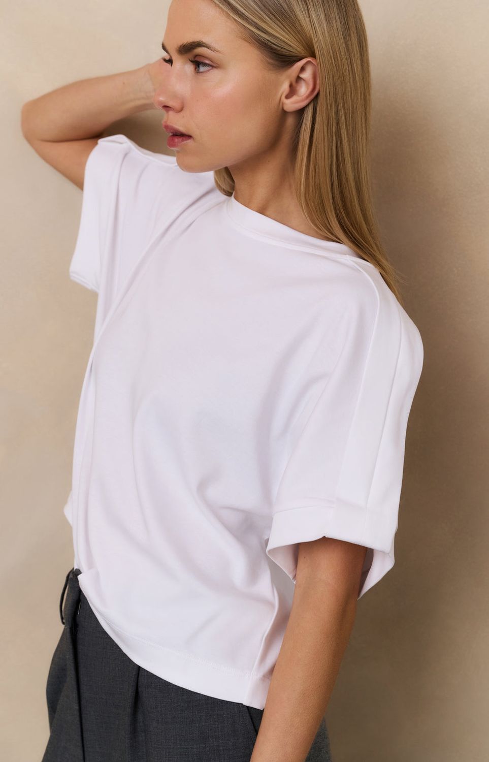 YAYA Shirt Detail Jersey Cotton/ 01-709312-508 PURE WHITE