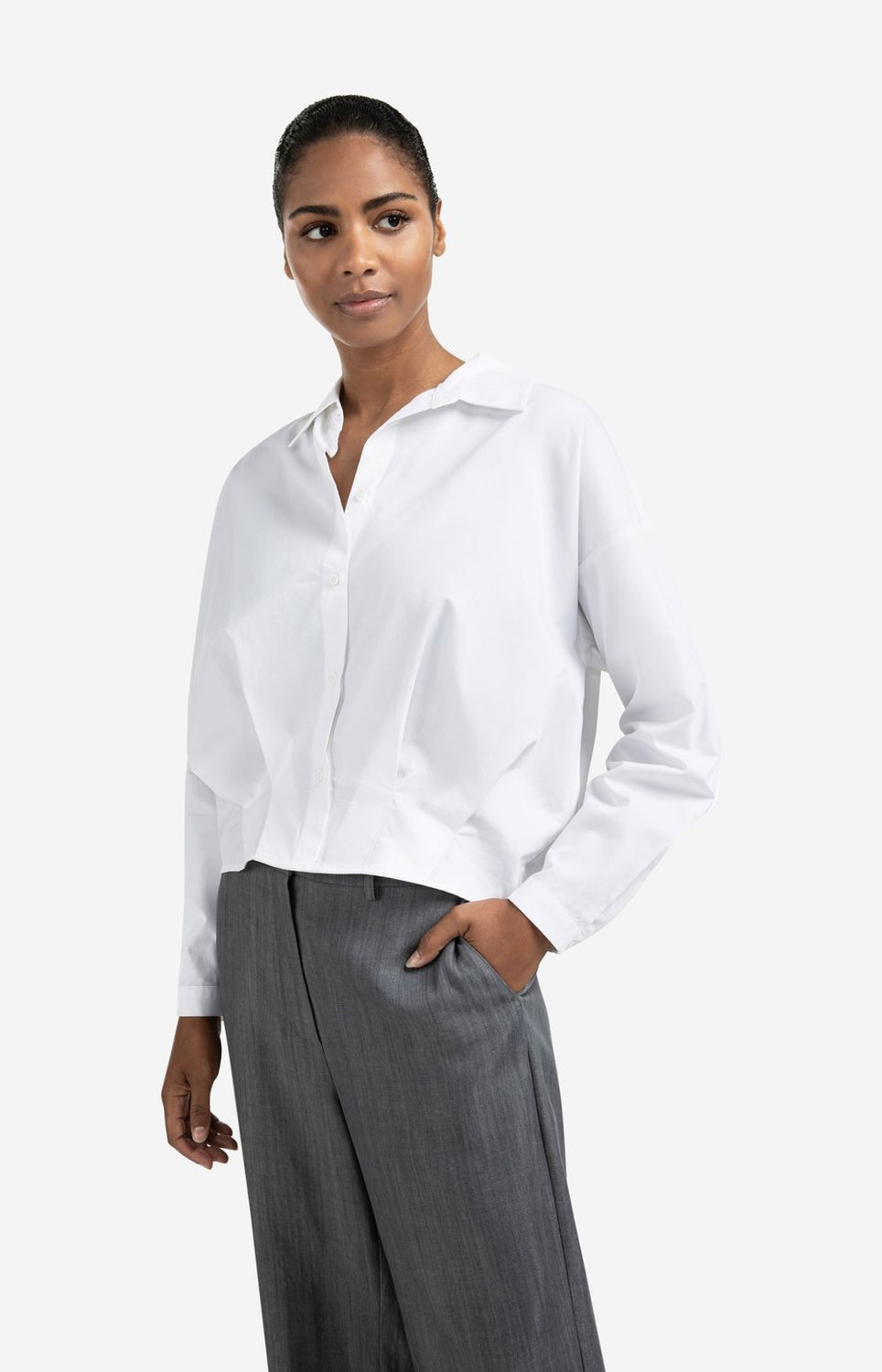 YAYA Blouse Poplin/ 01-201167-508 PURE WHITE