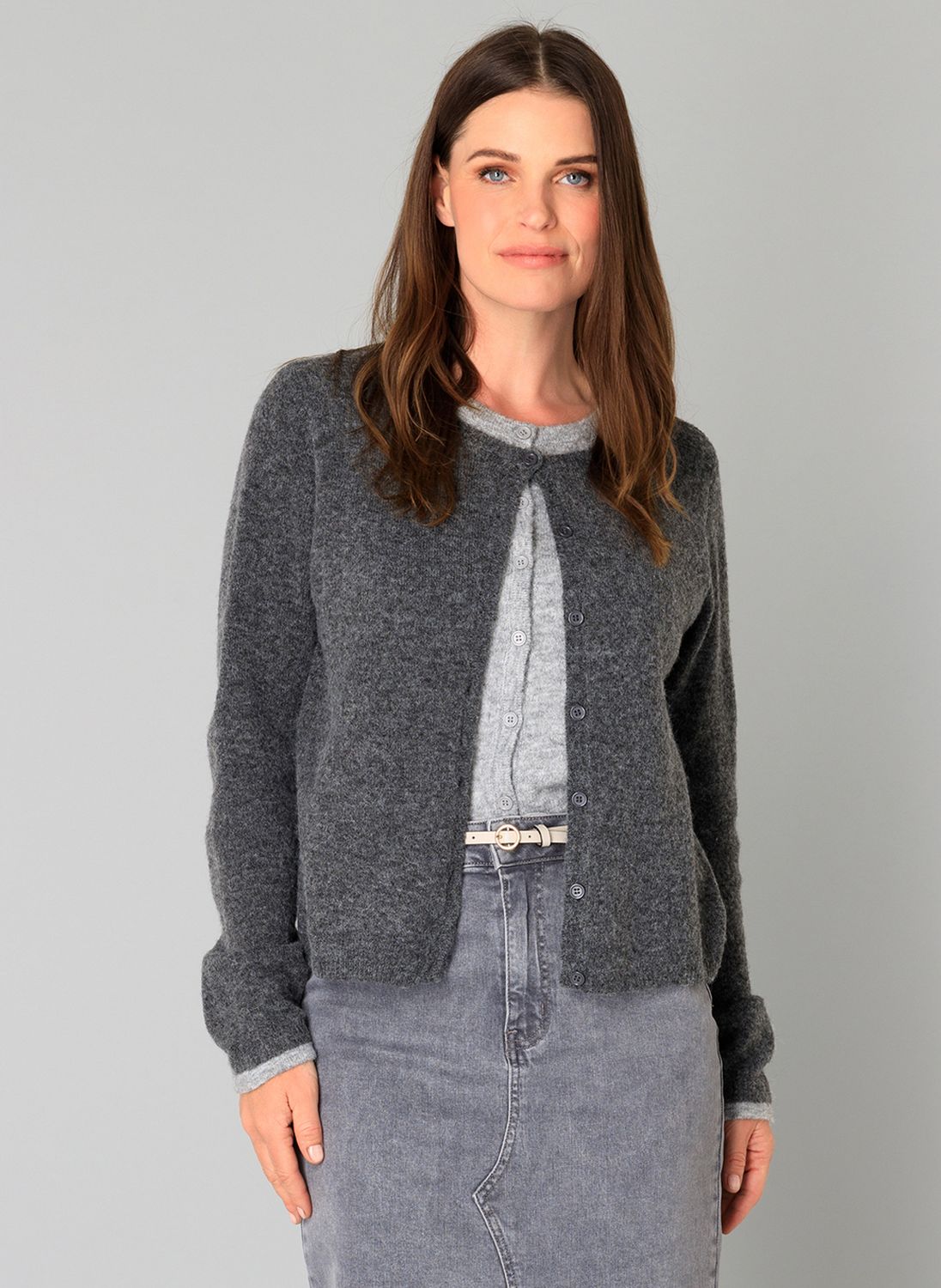 Yest Cardigan / 0005737 Dark Grey/Melange