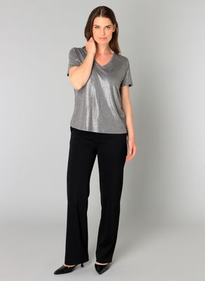 Yest Shirt V-Neck Glitter /0005749 Dark Silver