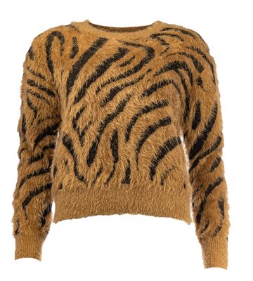NED Sweater Furry Animal/ 25W1-U263-01 Lion Brown-Black