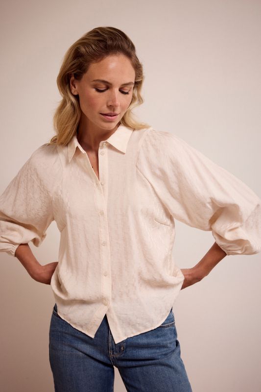 Tramontana Blouse Puff Sleeve /C19-17-301 Stone