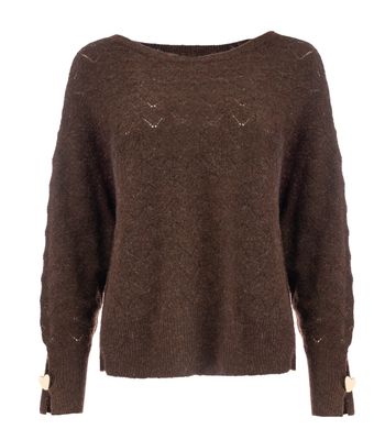 ICNK Pullover/ ICNK25W-P403-01 Dark brown melange