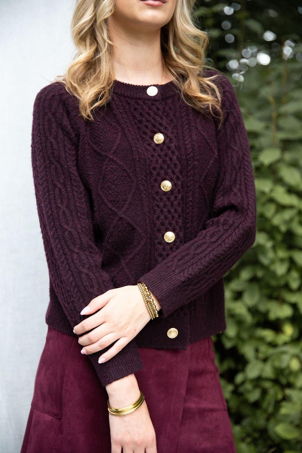 ICNK Cardigan/ ICNK25W-P403-02 Bordeaux melange