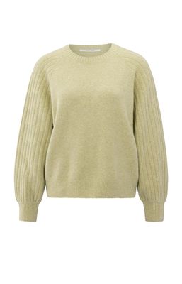YAYA Sweater Ribbed / 01-000410-509 PALE OLIVE GREEN MELANGE
