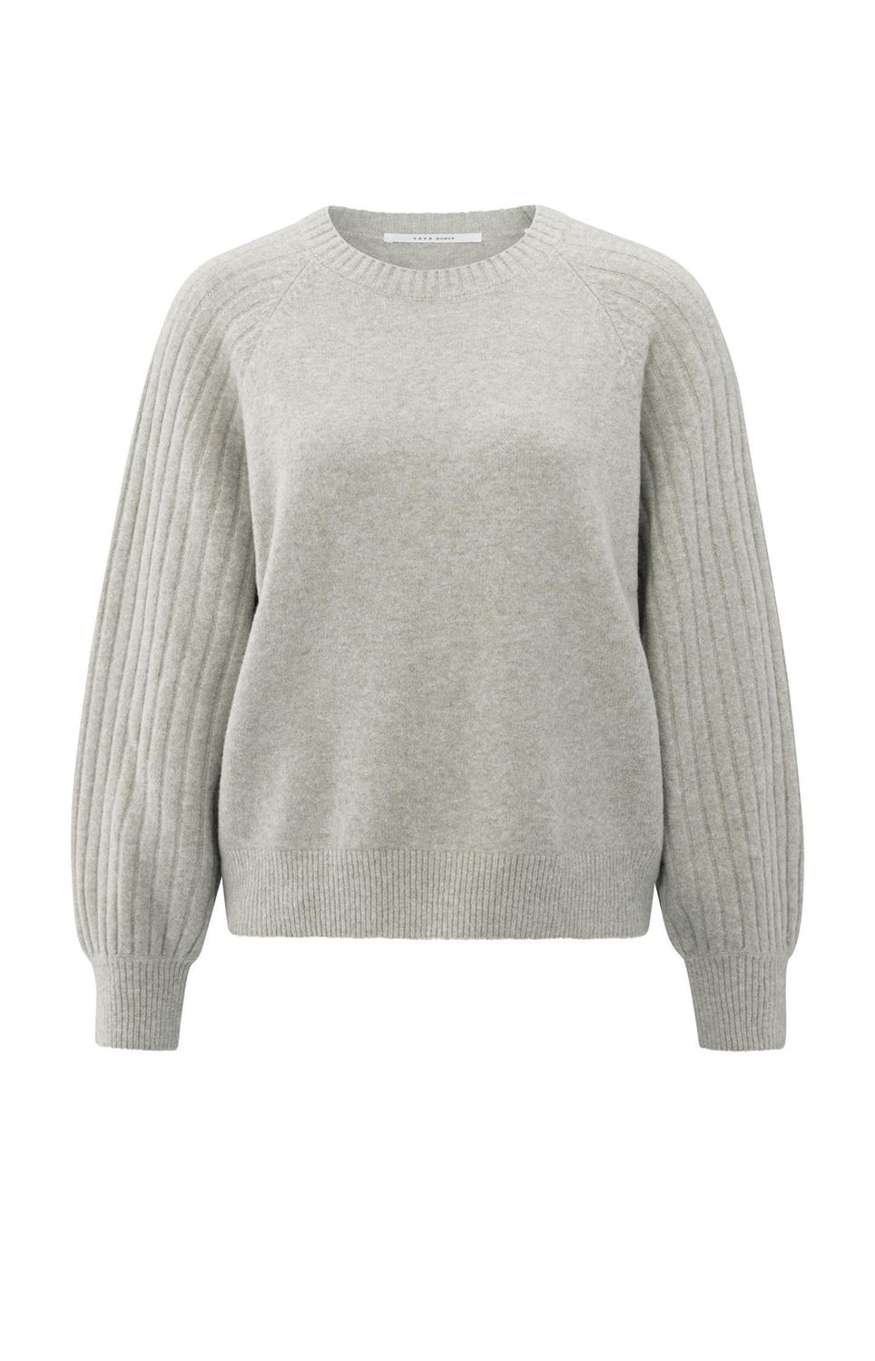 YAYA Sweater Ribbed/ 01-000410-509 BROWNISH GREY MELANGE