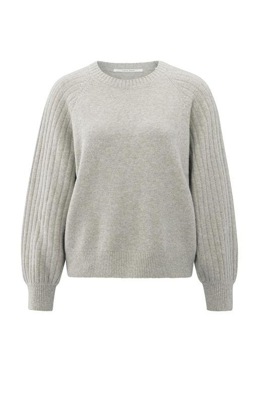YAYA Sweater Ribbed/ 01-000410-509 BROWNISH GREY MELANGE