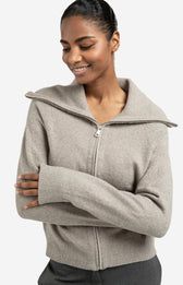 YAYA Cardigan Zipper  / 01-010124-509 BROWNISH GREY