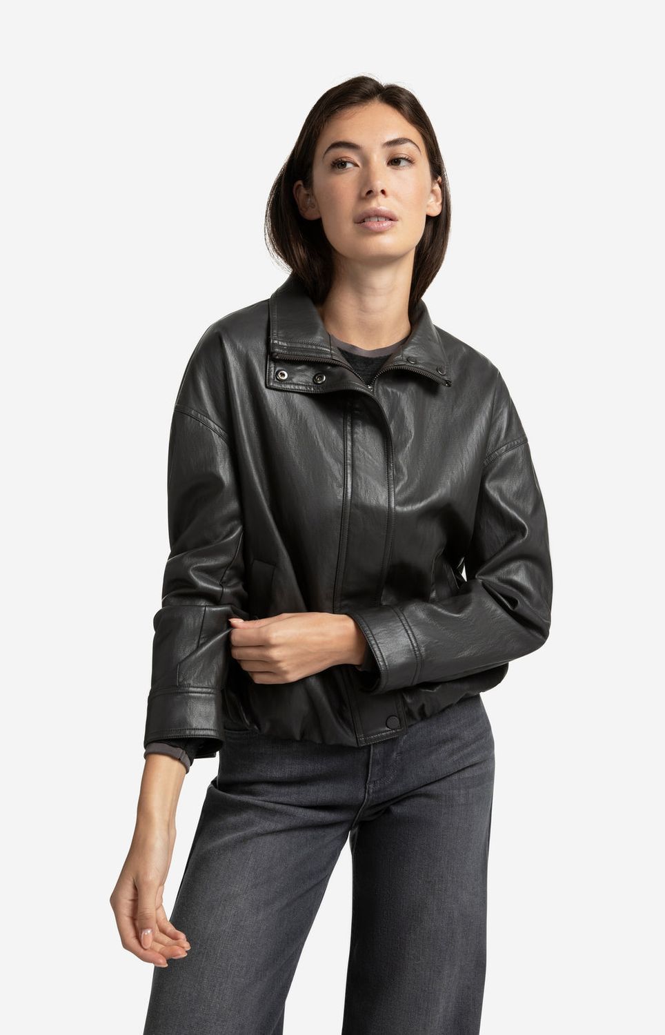 YAYA Jacket Faux Leather/ 02-009060-509 ANTHRACITE BROWN